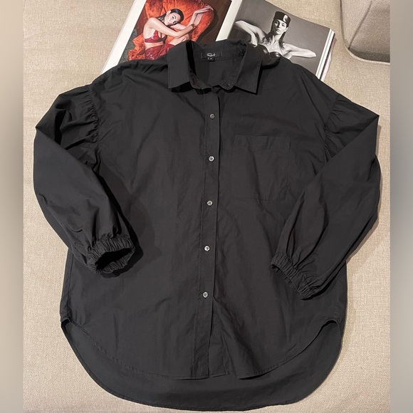 Rails Winnie Oversized Button-Down Shirt/Top In Black Size S - Picture 6 of 16